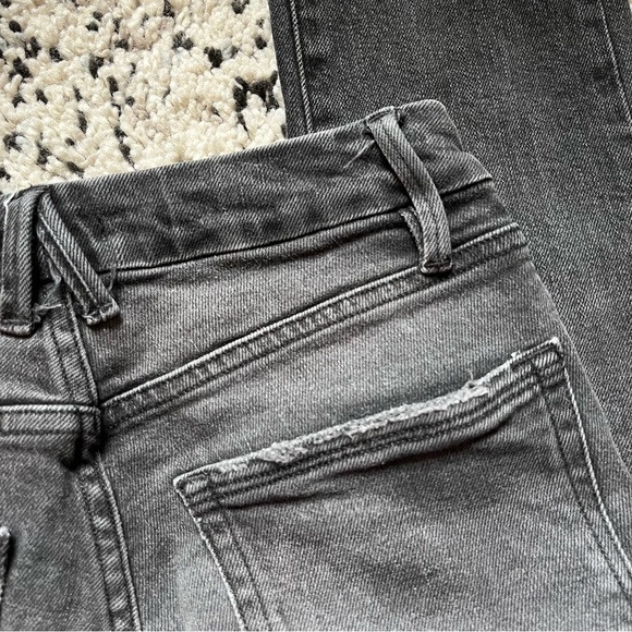 Good American straight leg distressed black gray jeans size 25 - Picture 4 of 9